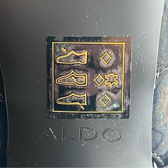 ***NWT***Aldo Heels- Black and Silver Women's Block Rhinestone Heel - Picture 9 of 13